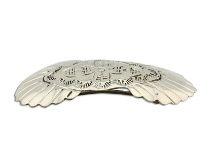 Women's Navajo Hair Clip Hand Stamped 925 Silver Artist Signed C Montoya C.80's