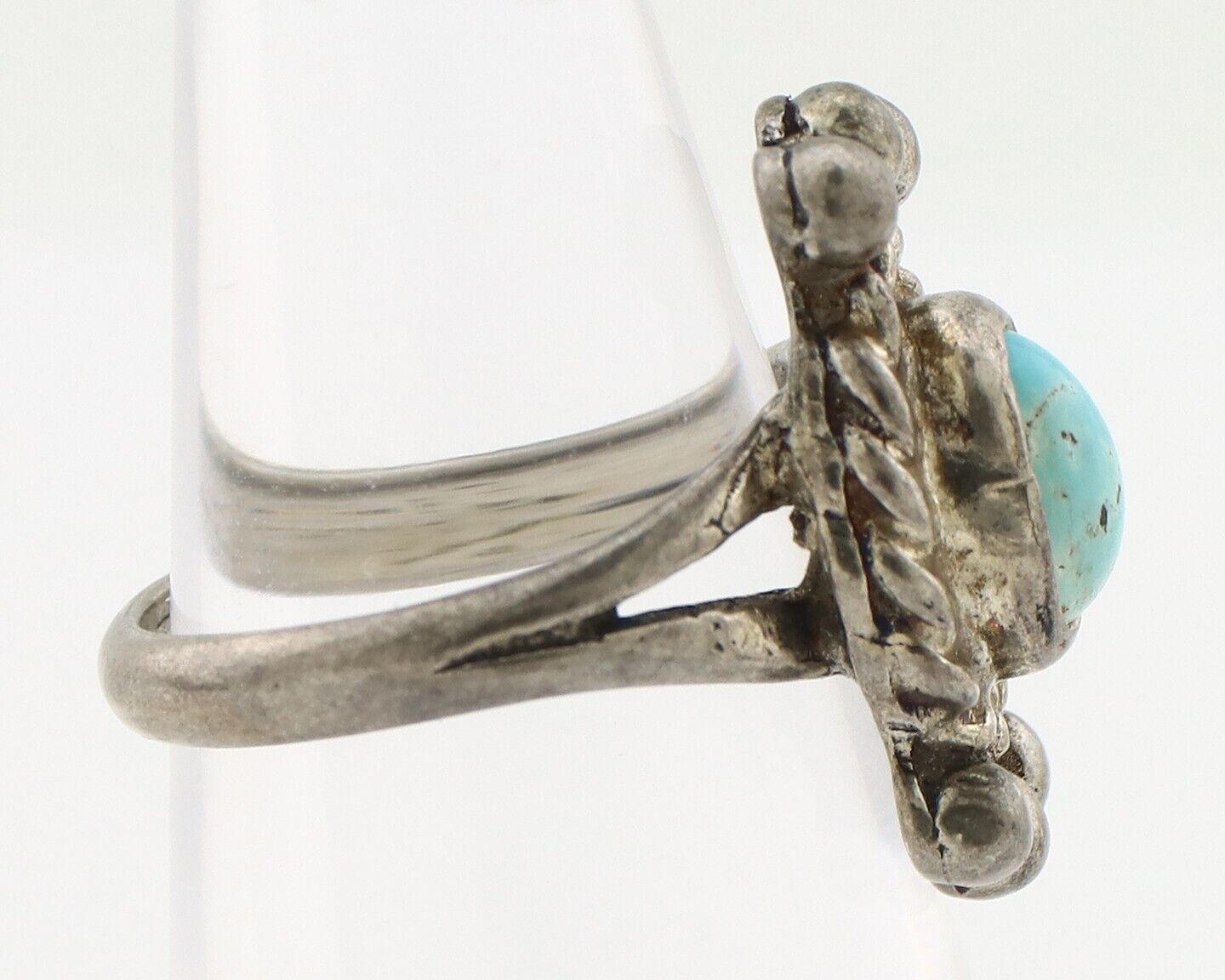 Navajo Ring 925 Silver Natural Blue Turquoise Native American Artist C.1980's