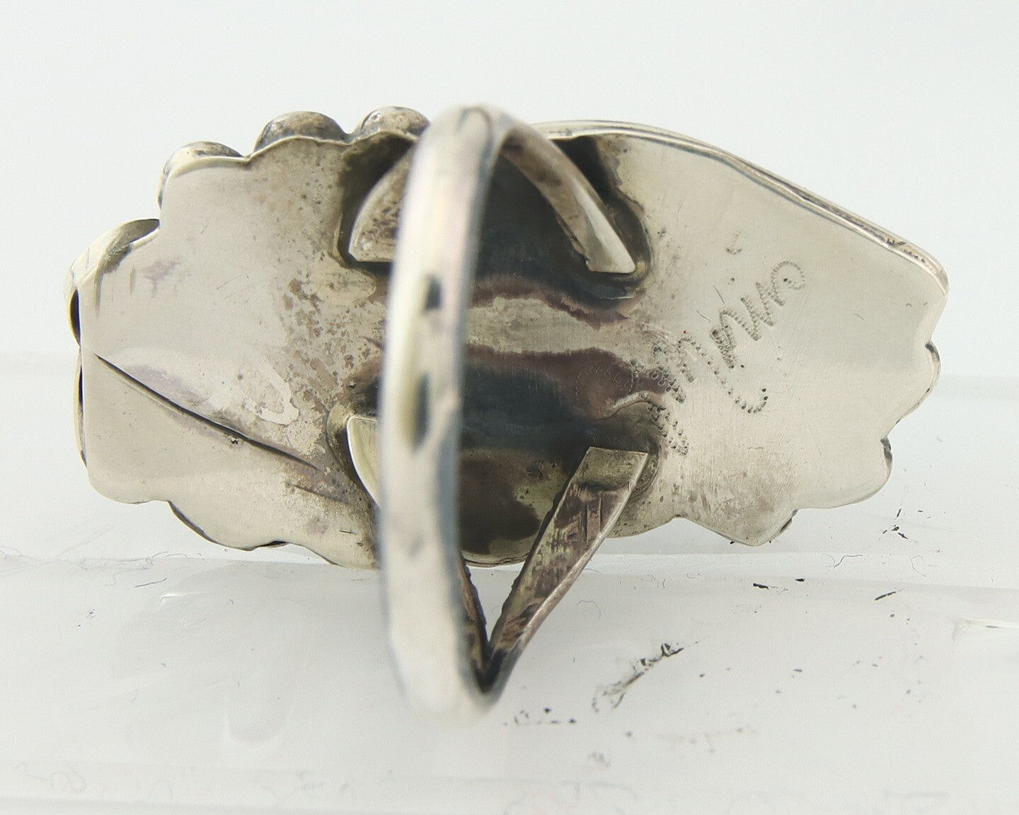 Navajo Ring Sterling Silver Authentic Turquoise Signed Justin Morris Size 7.0