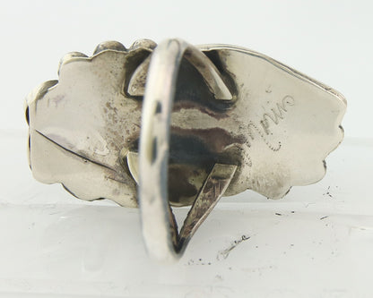 Navajo Ring Sterling Silver Authentic Turquoise Signed Justin Morris Size 7.0