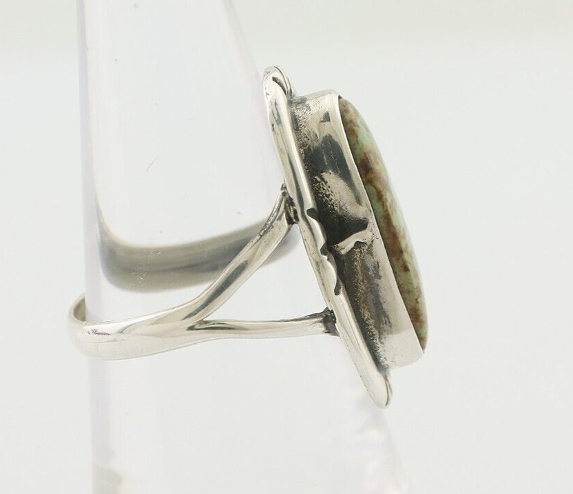 Navajo Ring 925 Silver Blue Gem Turquoise Native American Artist C.80's