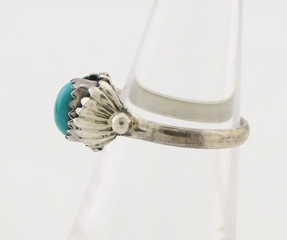 Navajo Ring 925 Silver Kingman Turquoise Native American Artist Made In 1985