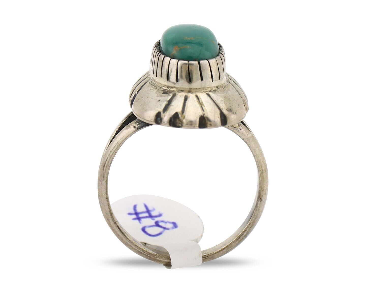 Navajo Ring 925 Silver Natural Turquoise Native Artist Signed M Montoya C.80's