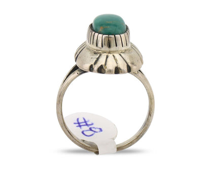 Navajo Ring 925 Silver Natural Turquoise Native Artist Signed M Montoya C.80's