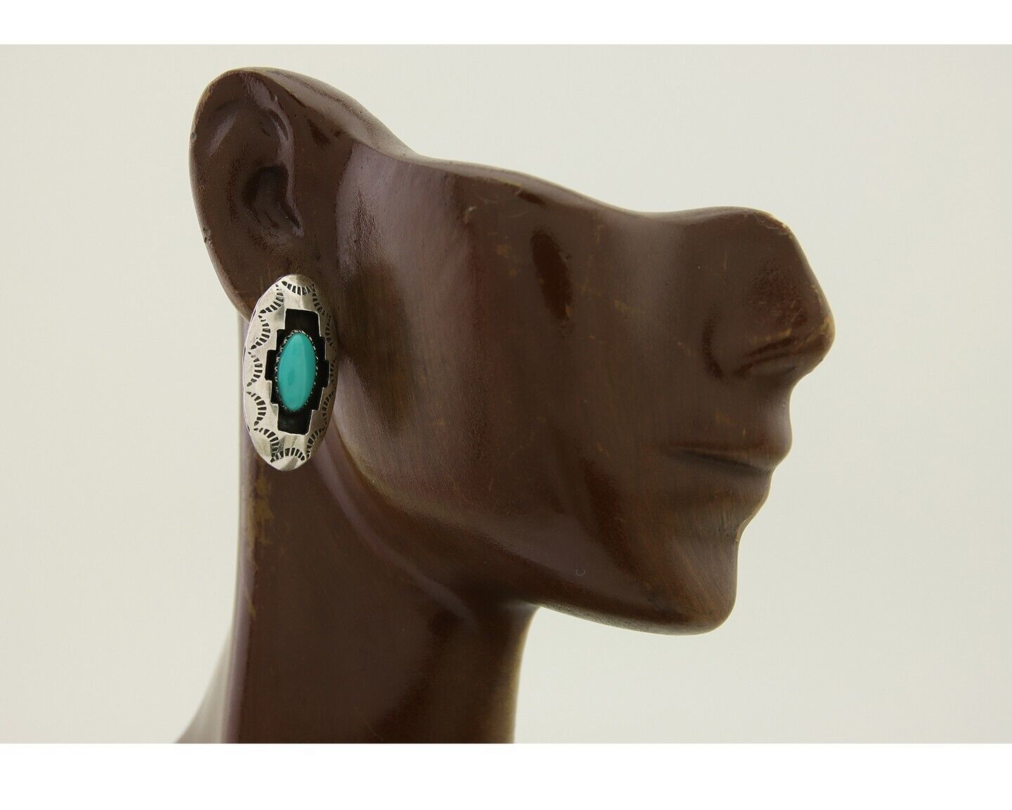 Navajo Dangle Earrings 925 Silver Natural Blue Turquoise Artist Signed P C.80's