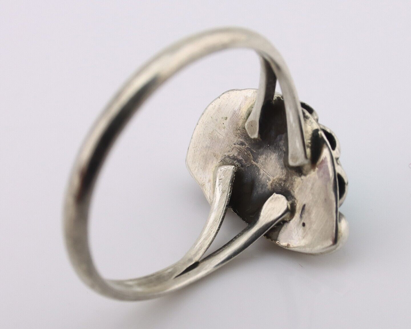Navajo Ring 925 Silver Sleeping Beauty Turquoise Native American Artist C.80's