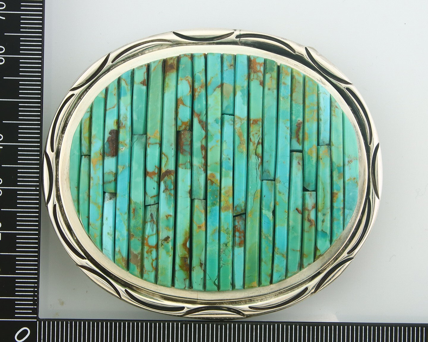 Navajo Belt Buckle 925 Silver Sterling Silver Signed Pete Sierra 2.65 x 3.15 in