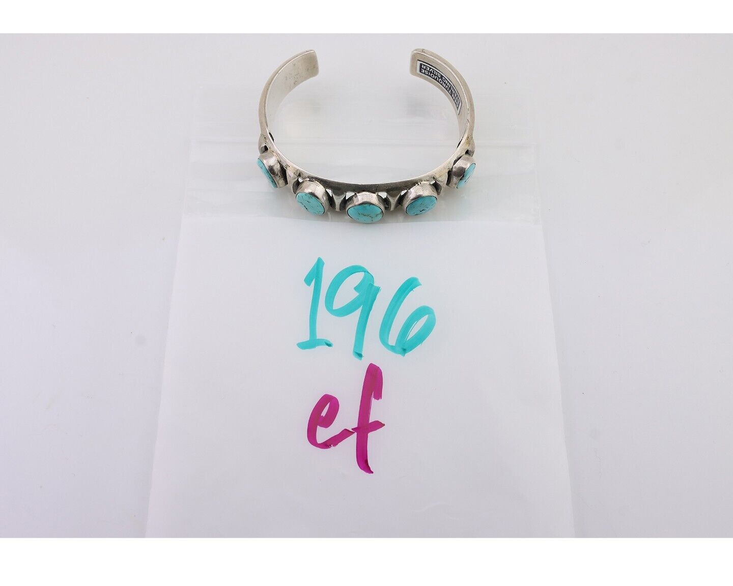 Navajo Cuff Bracelet 925 Silver Natural Blue Turquoise Signed M Montoya C.80's