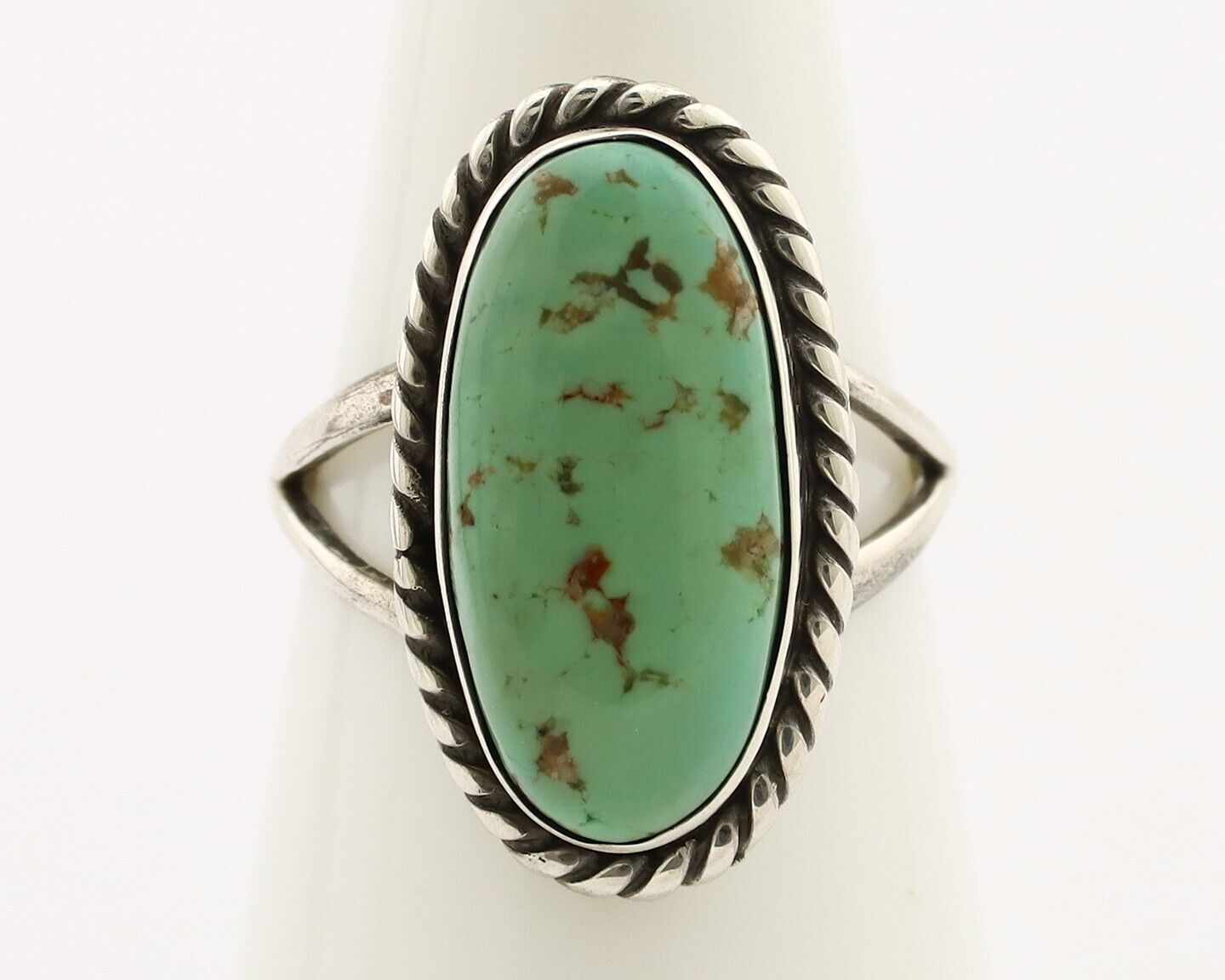 Navajo Ring 925 Silver Natural Kingman Turquoise Artist Signed M Montoya C.80's