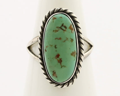 Navajo Ring 925 Silver Natural Kingman Turquoise Artist Signed M Montoya C.80's