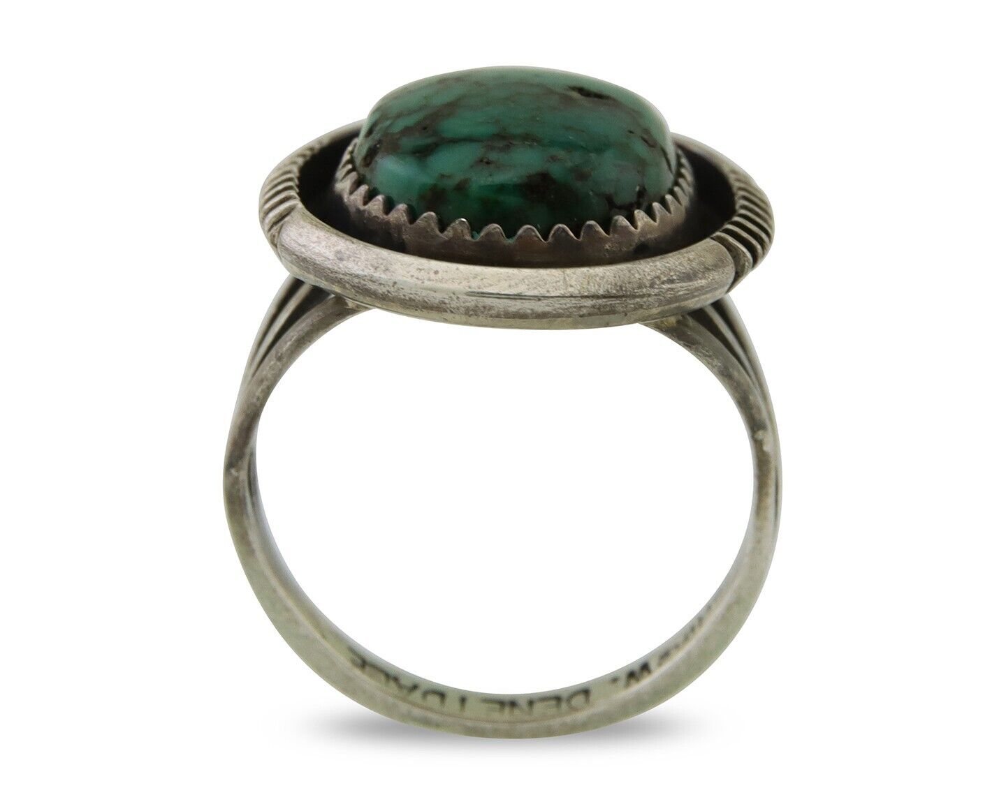 Navajo Ring 925 Silver Turquoise Artist Siged William Denetdale C.80's