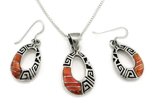 Navajo Necklace Earring Set Sterling Vintage Spiney Oyster Authentic