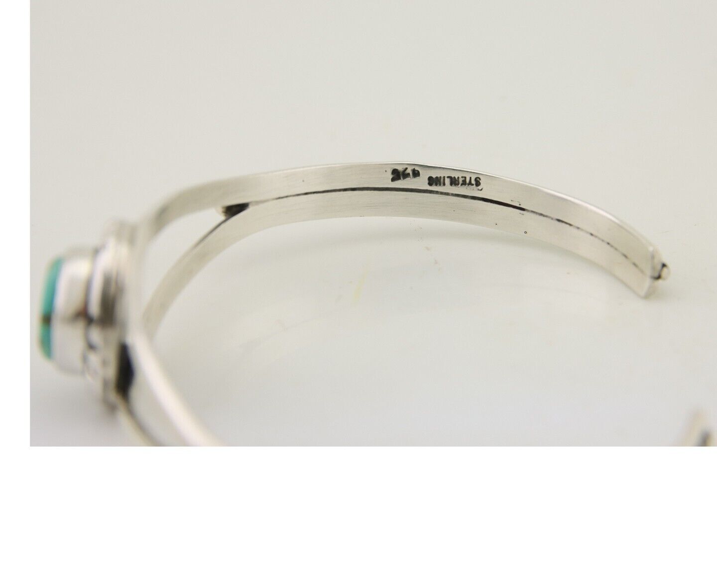 Navajo Bracelet 925 Silver Blue Turquoise Artist Signed Gecko C.80's