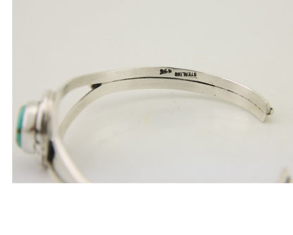 Navajo Bracelet 925 Silver Blue Turquoise Artist Signed Gecko C.80's