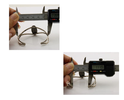 Navajo Hand Stamped Cuff Bracelet Turquoise 925 Silver Native American Artist