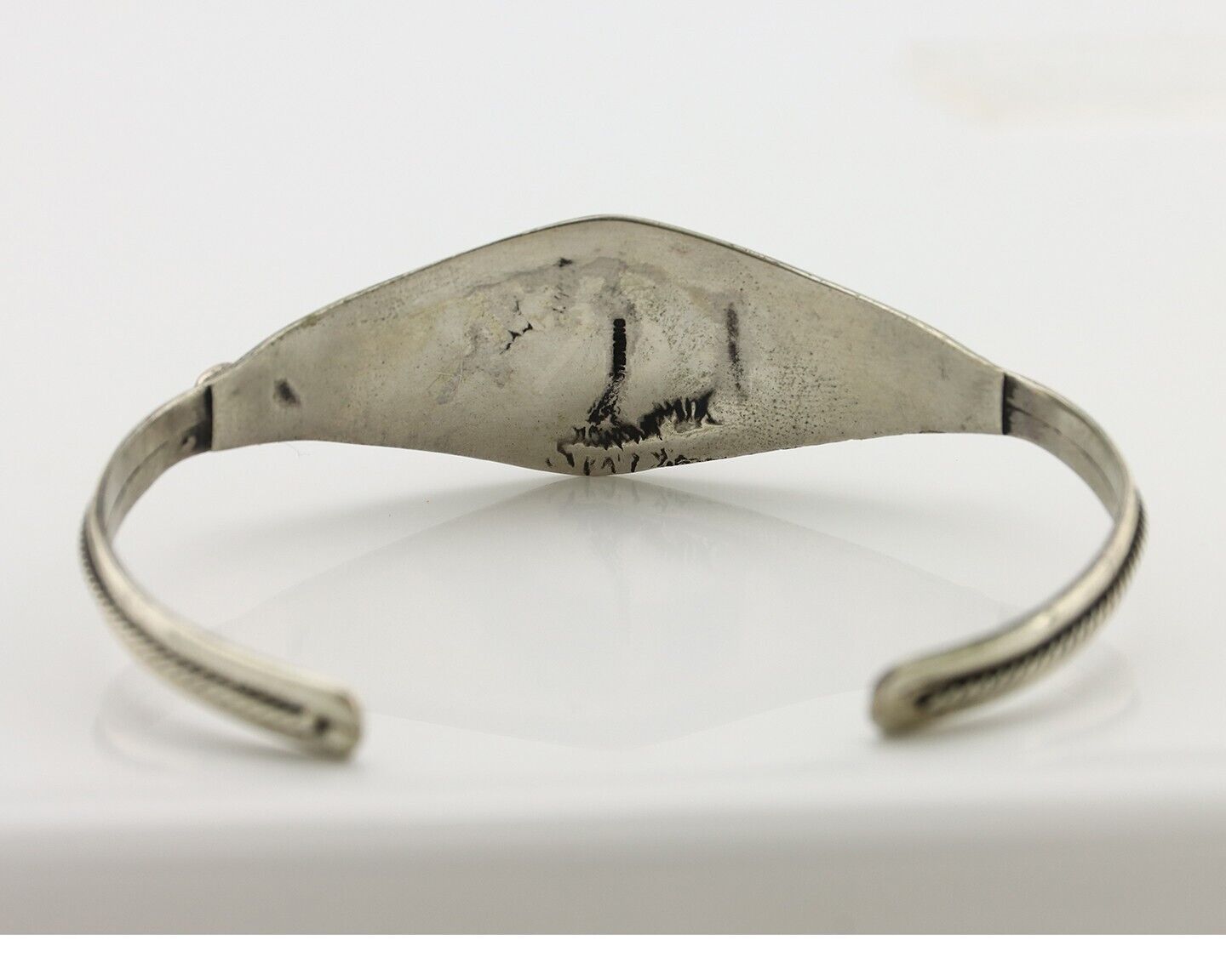 Navajo Bracelet 925 Silver Kingman Turquoise Native American Artist C.80's