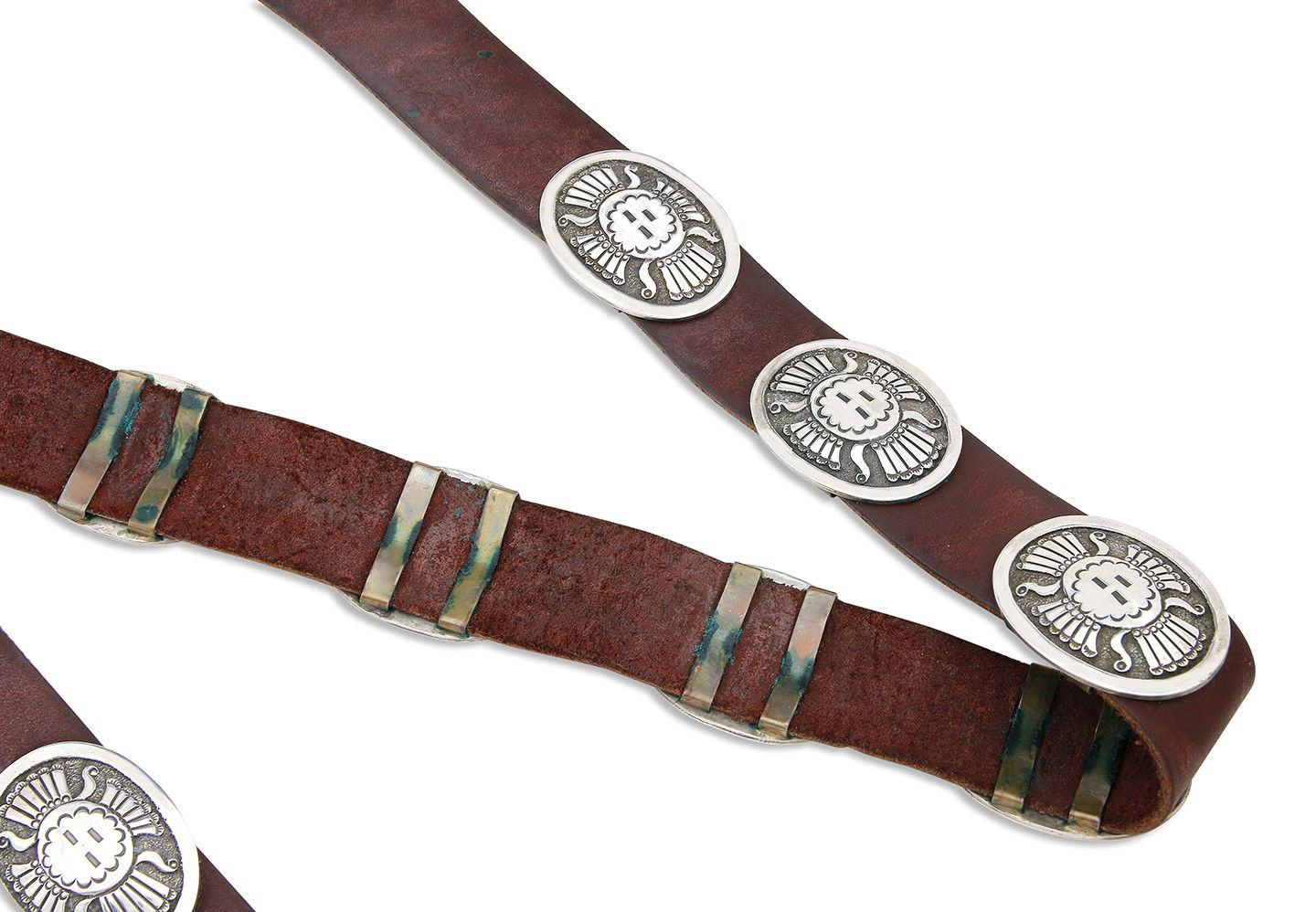 VTG Unworn Navajo Benny Benally .925 Silver Handmade Concho Belt