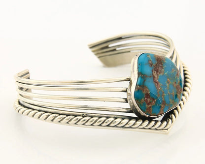 Navajo Cuff Bracelet Sterling Silver Natural Nevada Turquoise Native Vintage