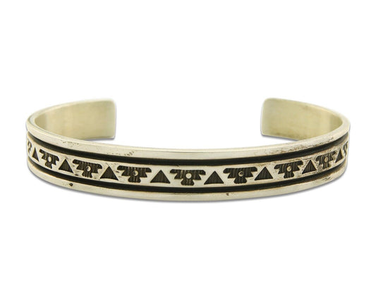 Navajo Bracelet 925 Silver Handmade Cuff Artist Signed Troy Laner C.80's