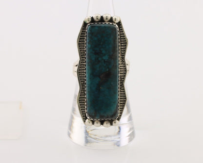 Navajo Hamdmade Ring 925 Silver Southwest Turquoise Signed D C.80's