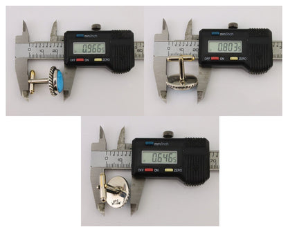 Navajo Cufflinks 925 Silver Native American Natural Turquoise C.80's