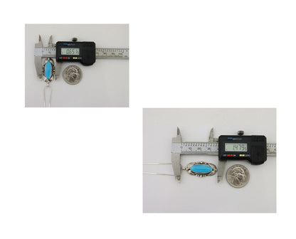 Navajo Necklace 925 Silver Natural Turquoise Artist Signed Circle JW C80s