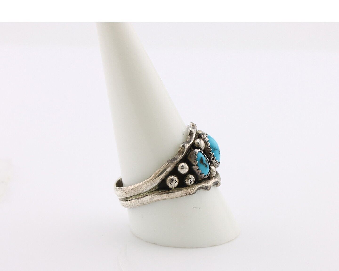 Navajo Ring 925 Silver Blue Artist Signed SkyStone Creations C.80's