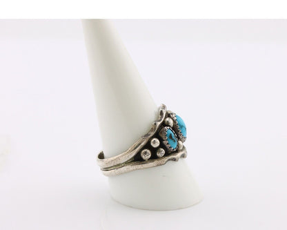 Navajo Ring 925 Silver Blue Artist Signed SkyStone Creations C.80's
