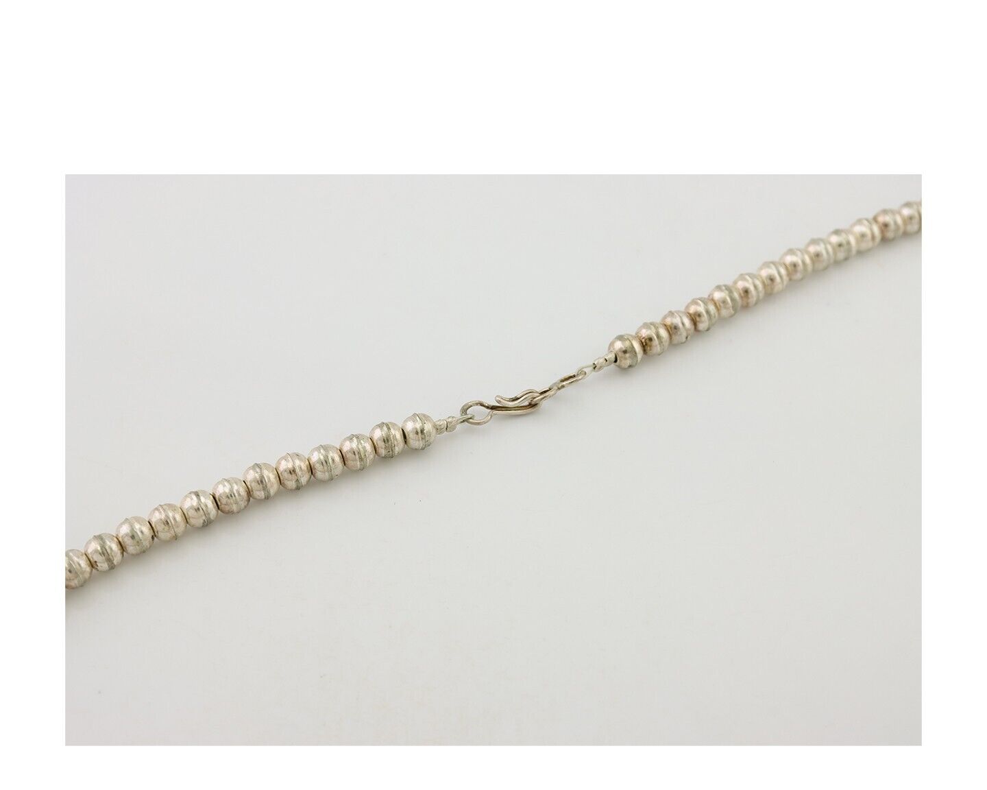 Old Navajo Silver Dime 925 Silver Bead Necklace Native Artist C.80's