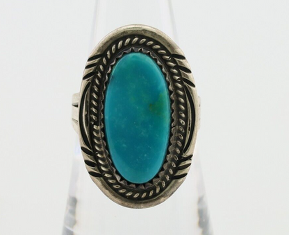 Navajo Ring 925 Silver Natural Turquoise Native American Artist C.80's