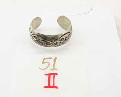 Navajo Bracelet 925 Silver Handmade Artist Signed Wilbur Tracy C.80's