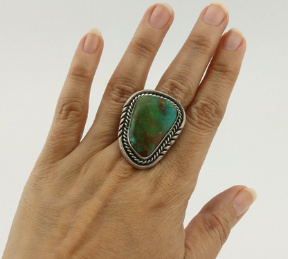 Navajo Ring 925 Silver Arizona Turquoise Artist Signed Philip Zachary C.80's