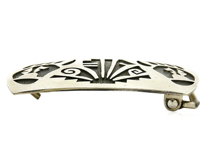 Navajo Belt Buckle .925 SOLID Sterling Silver Handmade Overlay Circa 1980's