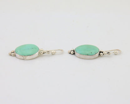Navajo Dangle Earrings 925 Silver Natural Turquoise Native American Artist C80s