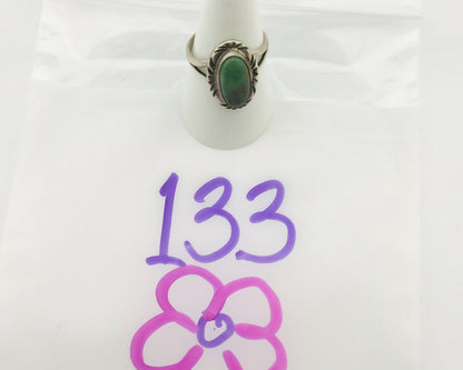Navajo Ring .925 Silver Natural Turquoise Artist Signed Native American C.80's