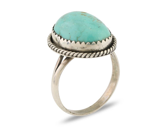 Navajo Handmade Ring 925 Silver Turquoise Native American Artist C.80's