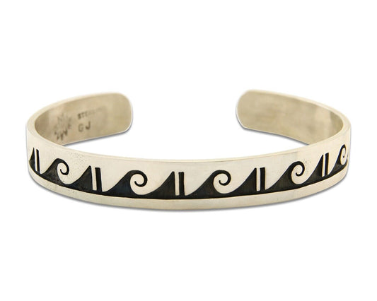 Hopi Bracelet 925 Silver Handmade Artist Signed Guy Josytewa C.80's