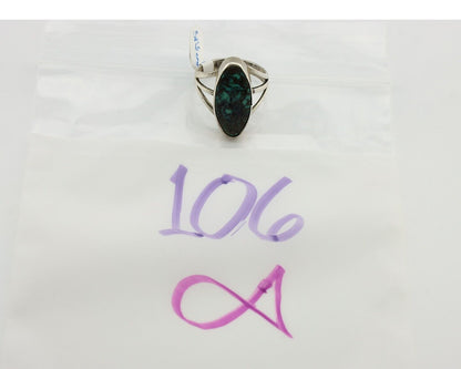 Navajo Ring 925 Silver Natural Spiderweb Turquoise Native American Artist C.80's