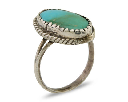 Navajo Ring 925 Sterling Silver Natural Turquoise Native American Artist C.80's