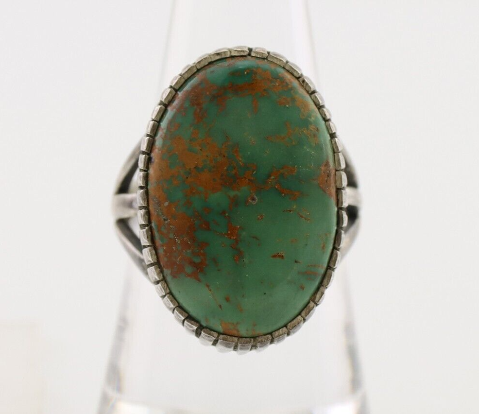 Navajo Handmade Ring 925 Silver Turquoise Signed Native American C.80's