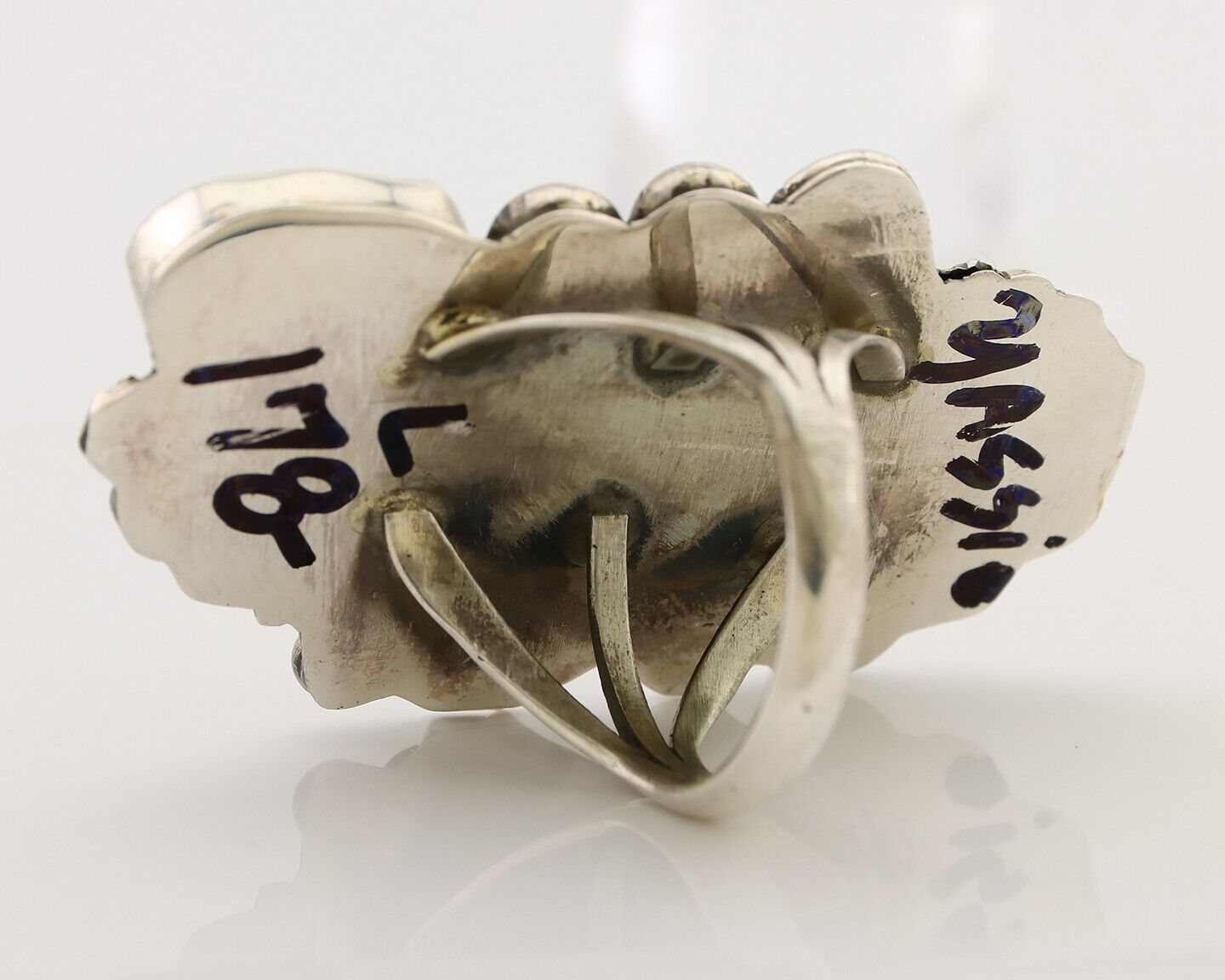 Navajo Handmade Ring 925 Silver Natural Tuquoise Native American Artist C.80's