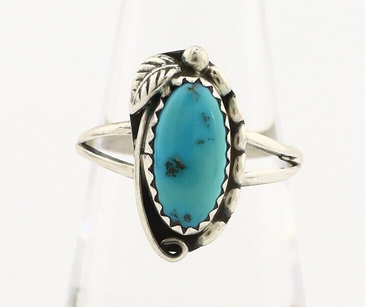 Navajo Ring 925 Silver Turquoise Artist Signed SkyStone Creations C.80's