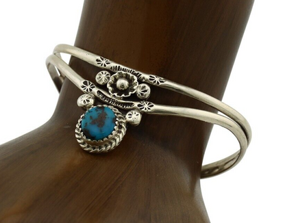 Navajo Bracelet 925 Silver Kingman Turquoise Artist Native American C.80's