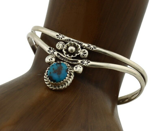 Navajo Bracelet 925 Silver Kingman Turquoise Artist Native American C.80's