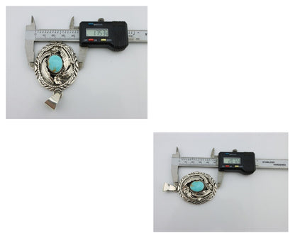 Navajo Pendant 925 Silver Blue Turquoise Native American Artist C.80's