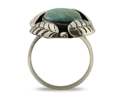 Navajo Ring 925 Silver Natural Turquoise Native American Artist C.80's