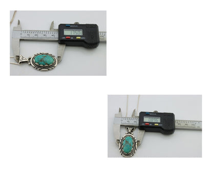 Navajo Necklace 925 Silver Natural Turquoise Sun Stamp C.80s