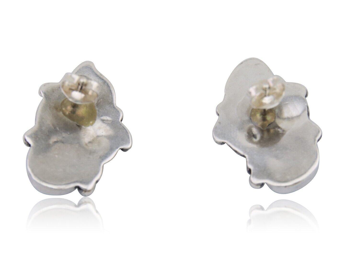 Navajo Earrings 925 Silver Natural Turquoise Artist Signed Roie Jaque C.80's