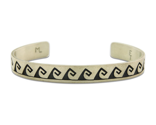Vintage Hopi Bracelet 925 Silver Signed Effie Tawahongva & ML Authentic