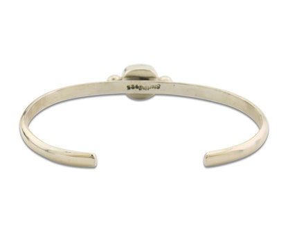 Navajo Bracelet .925 Silver Natural Red Coral Cuff Native American Artist C.80's